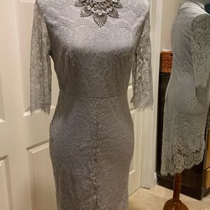 Lulus beautiful lace dress high low hem